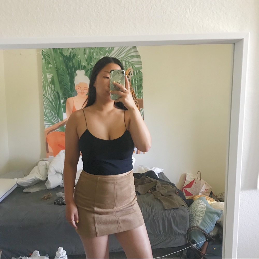 soft suede brown skirt